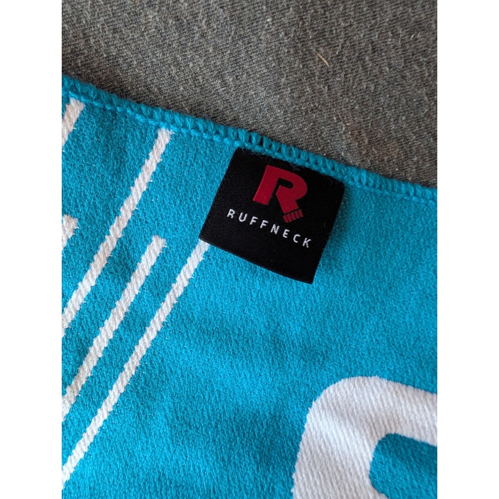 Shimano Ruffneck Cycling Scarf Blue White Knit Fringed Fan Scarf 60 Inch - Picture 4 of 4